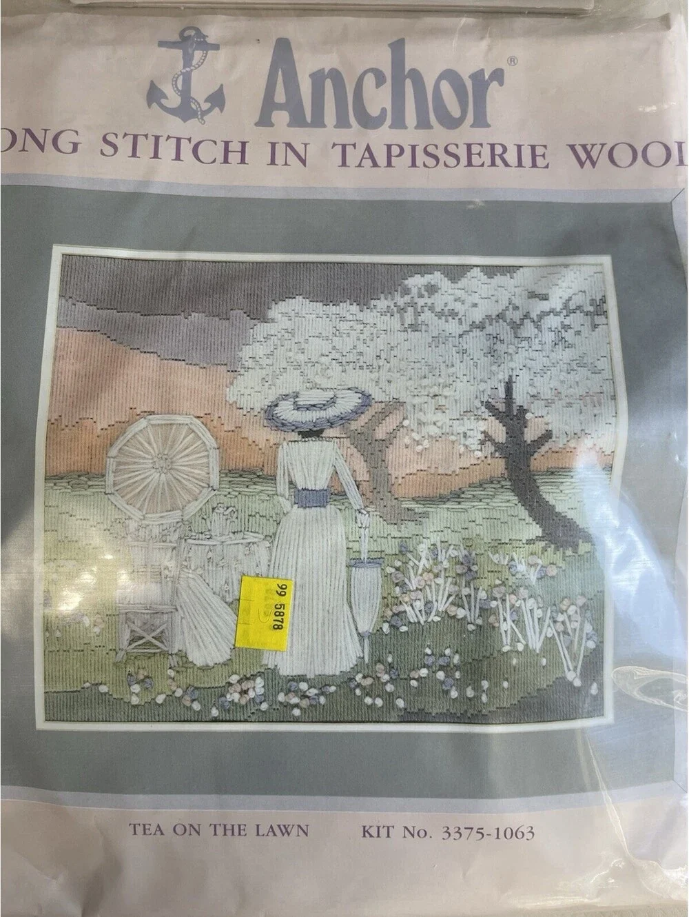 Anchor Long Stitch Kit Raisers Wool Needlecraft Tea On The Lawn New! 3375-1063